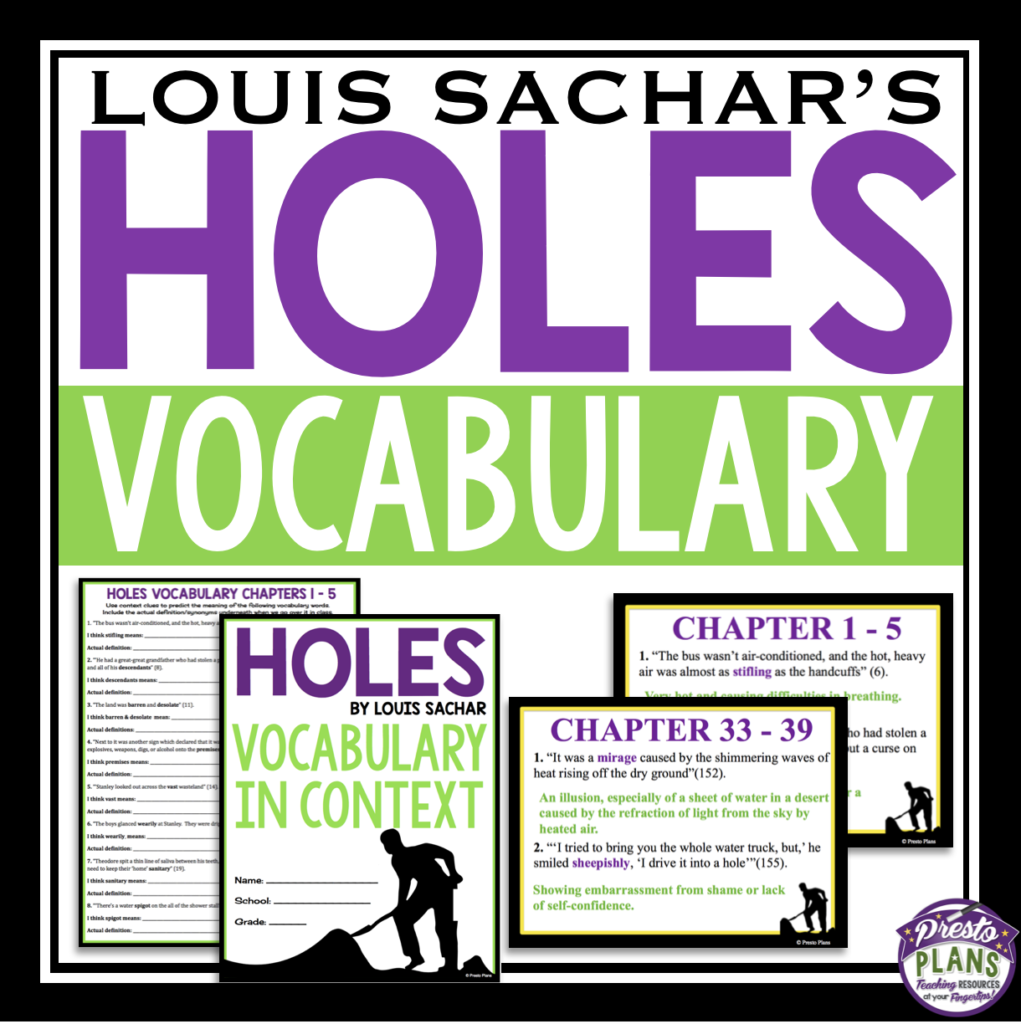 holes vocabulary prestoplannerscom