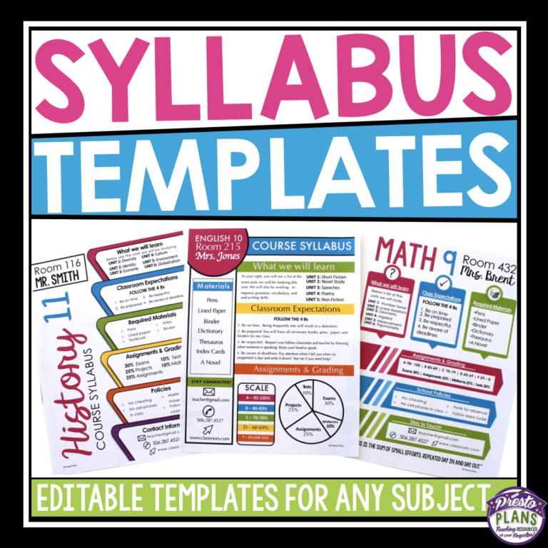 SYLLABUS TEMPLATES