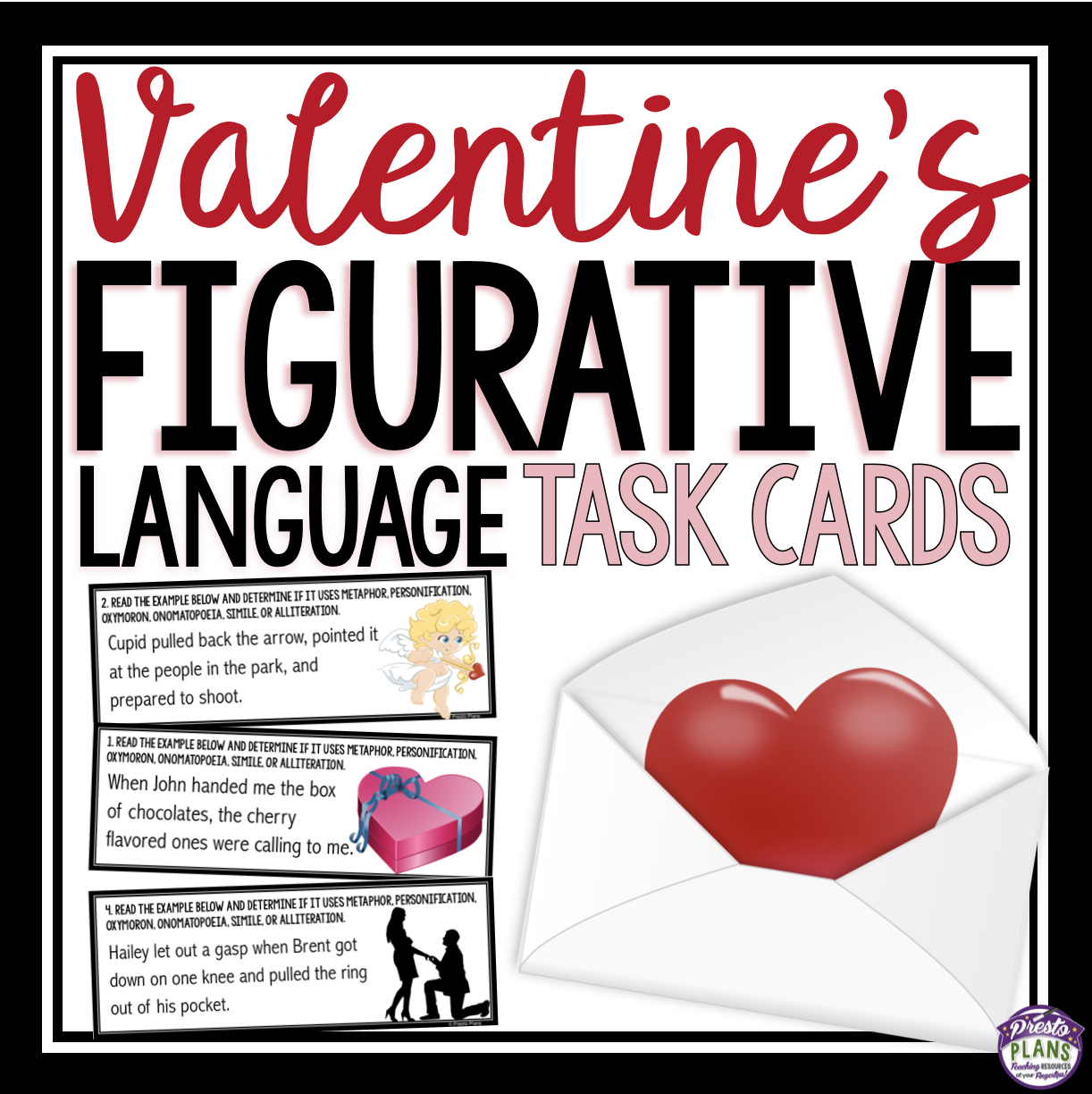 Valentines Day Figurative Language Task Cards