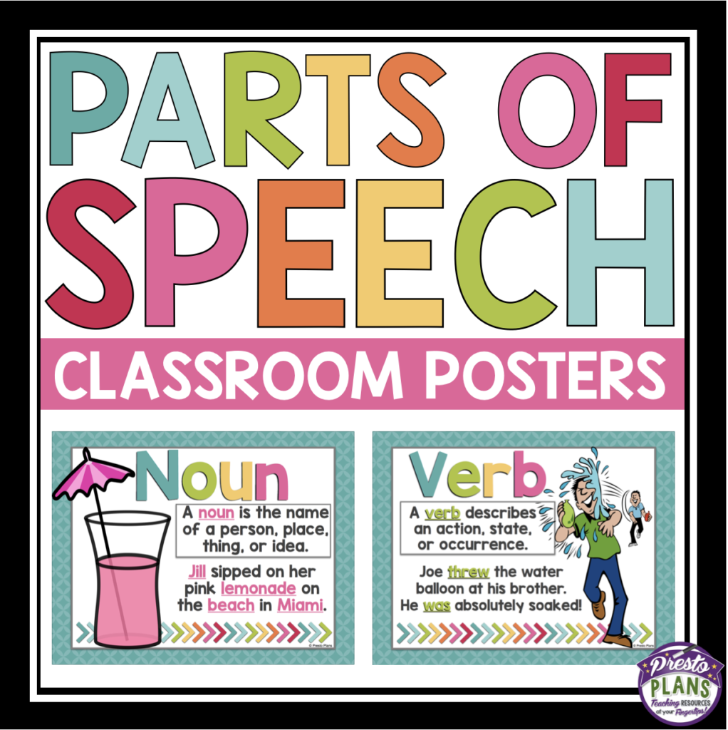 PARTS OF SPEECH POSTERS Prestoplanners