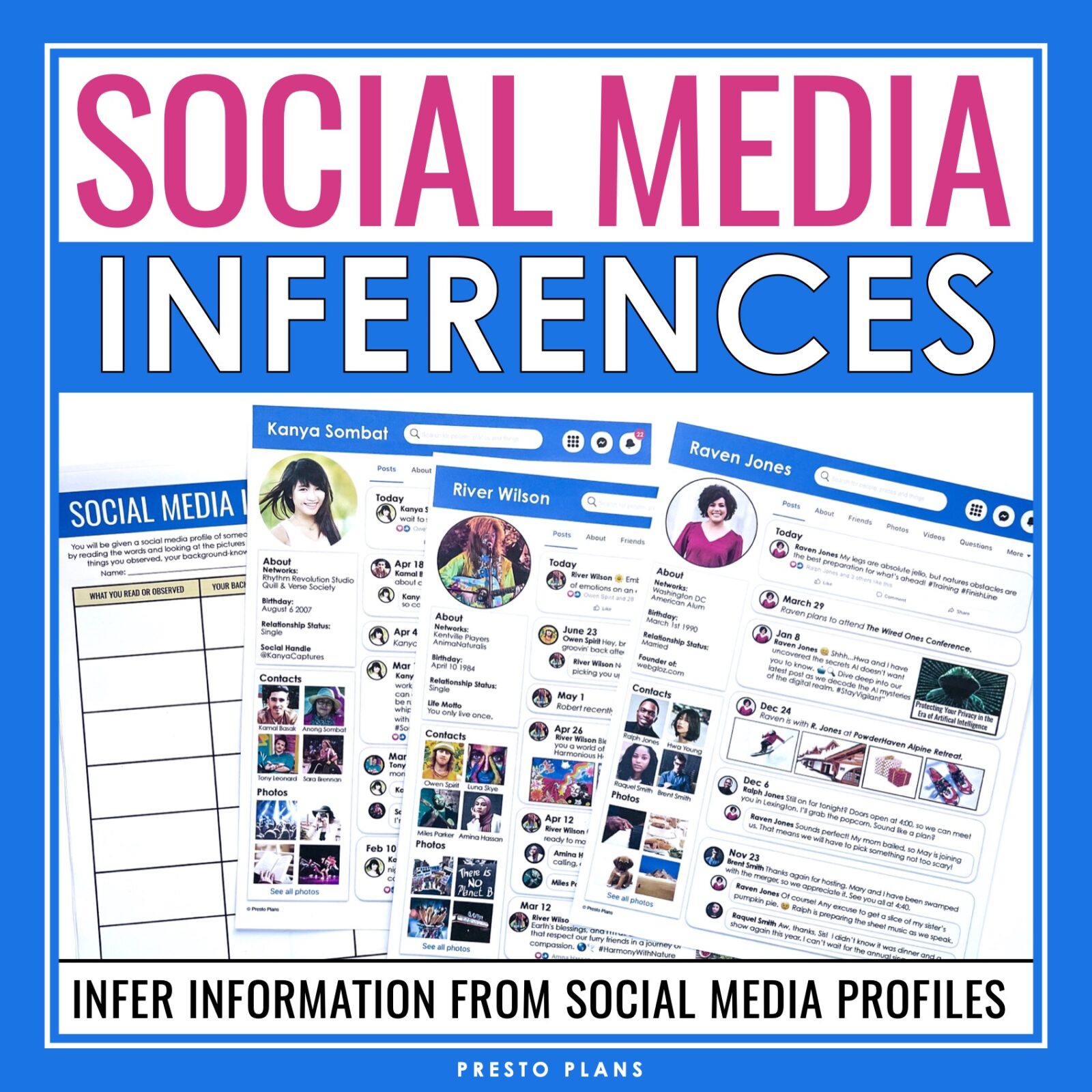 Inference Activity - Making Inferences on Social Media Reading ...