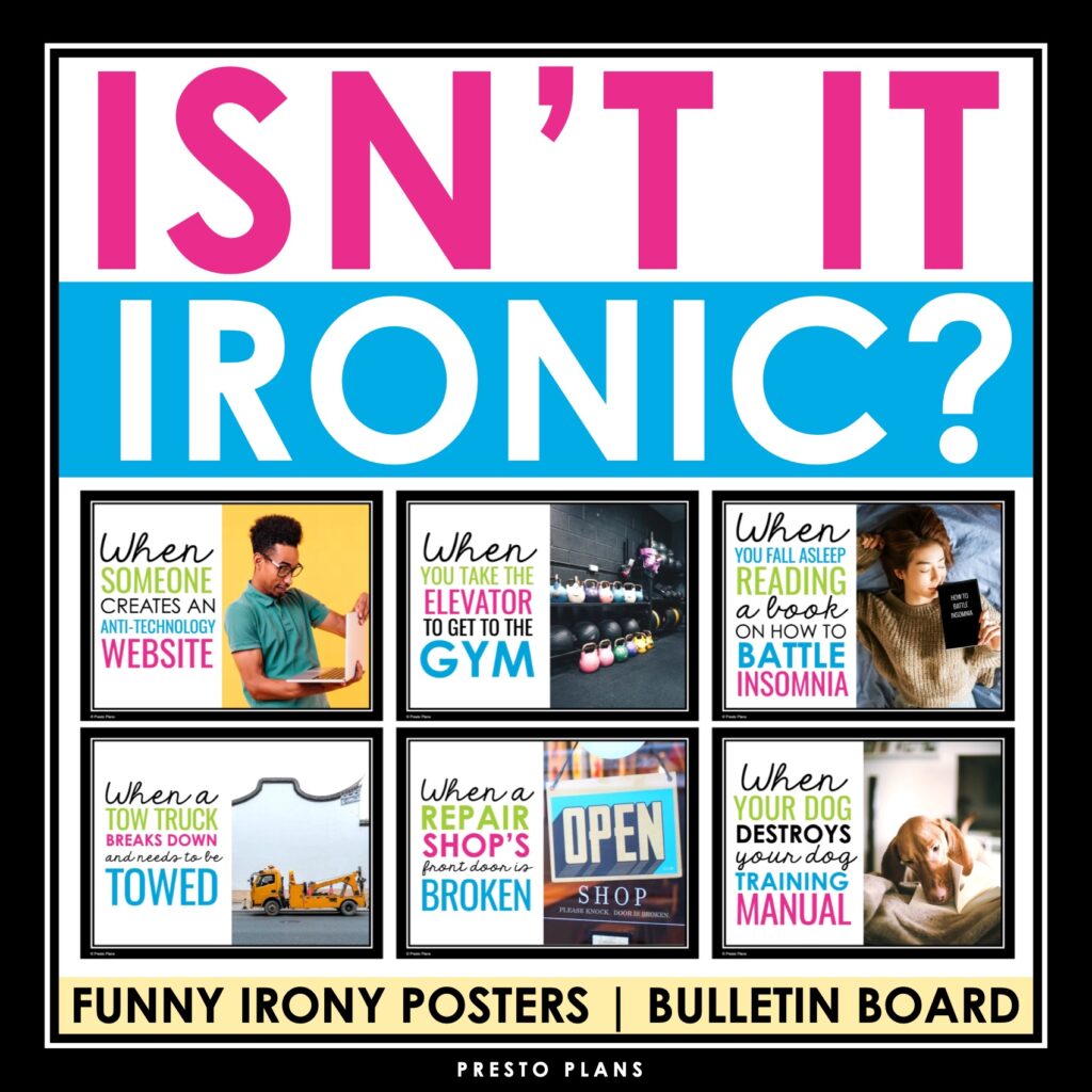 irony-posters-funny-situational-irony-bulletin-board-literary-devices