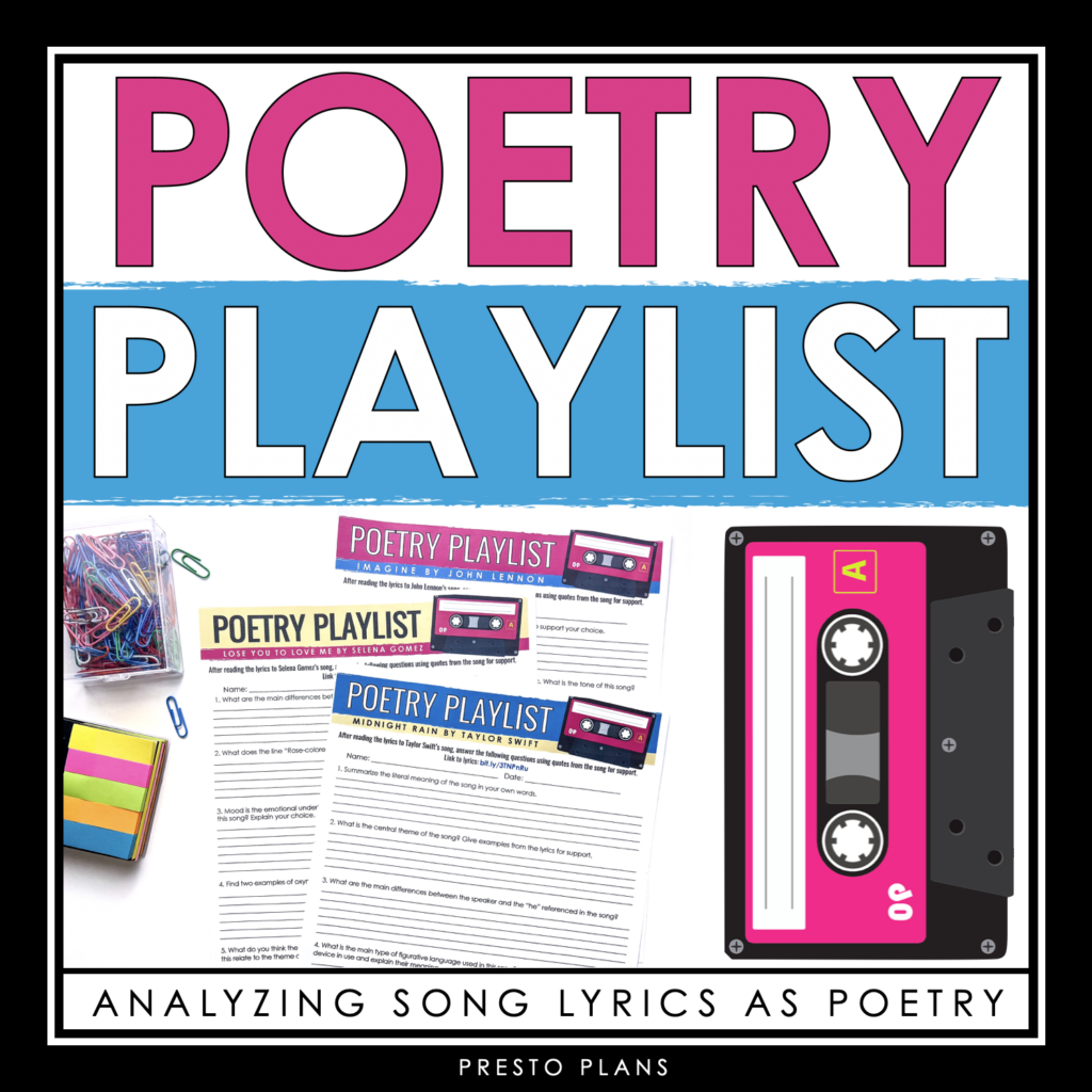 Poetry Song Analysis Assignments - Analyzing Music Song Lyrics as ...