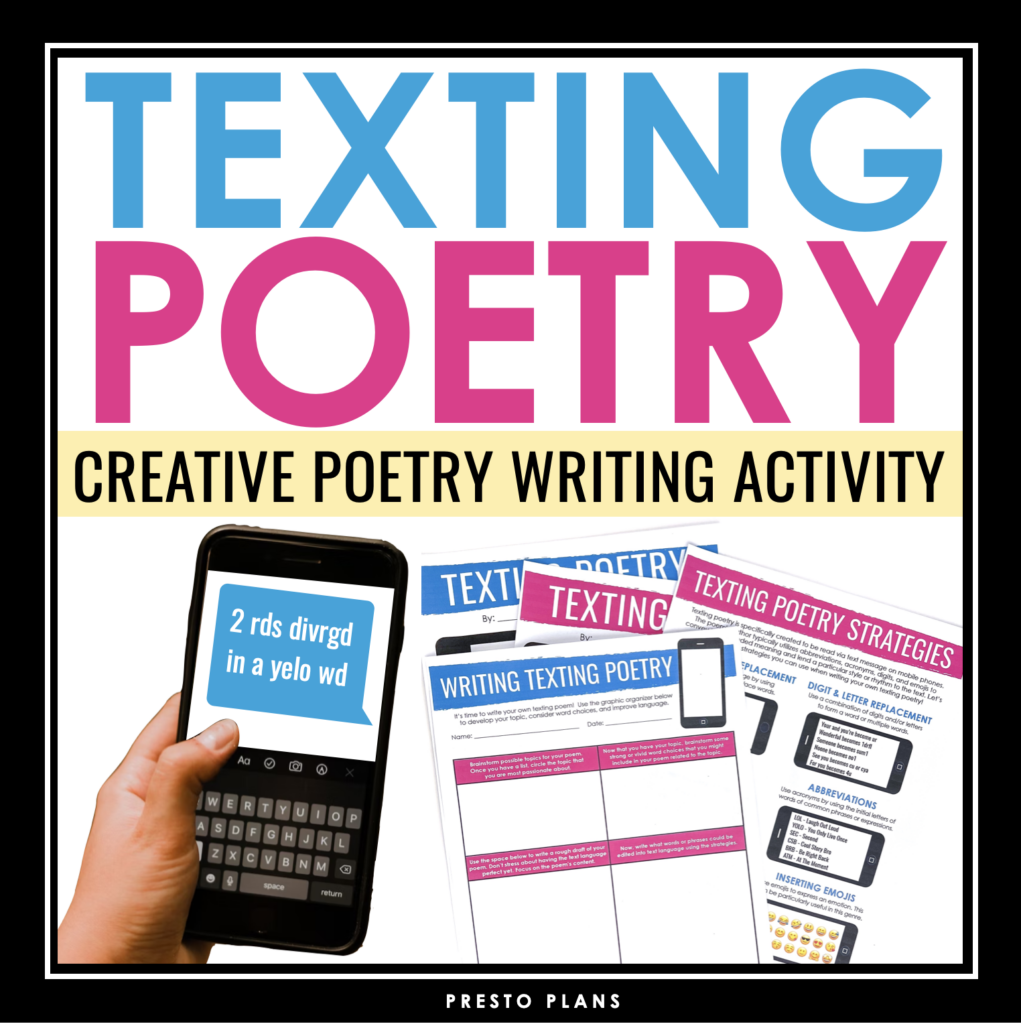 Poetry Writing Activity - Texting Poetry Presentation & Poem Writing ...