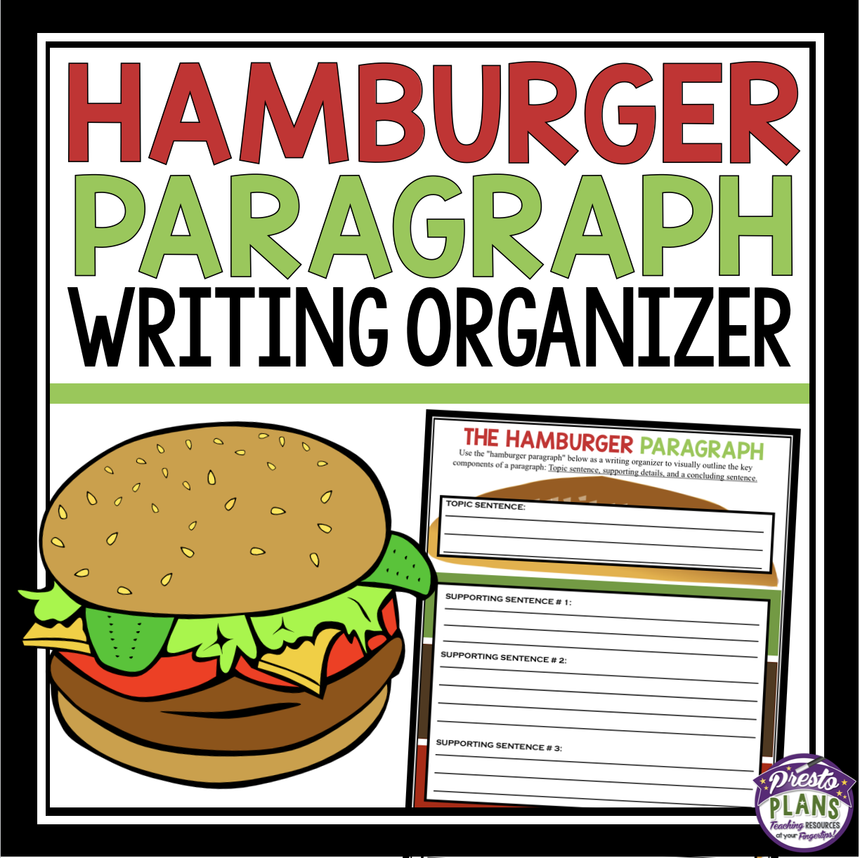 PARAGRAPH WRITING HAMBURGER METHOD Prestoplanners