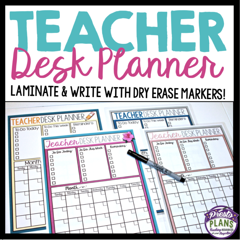 BACK TO SCHOOL DESK PLANNER - prestoplanners.com