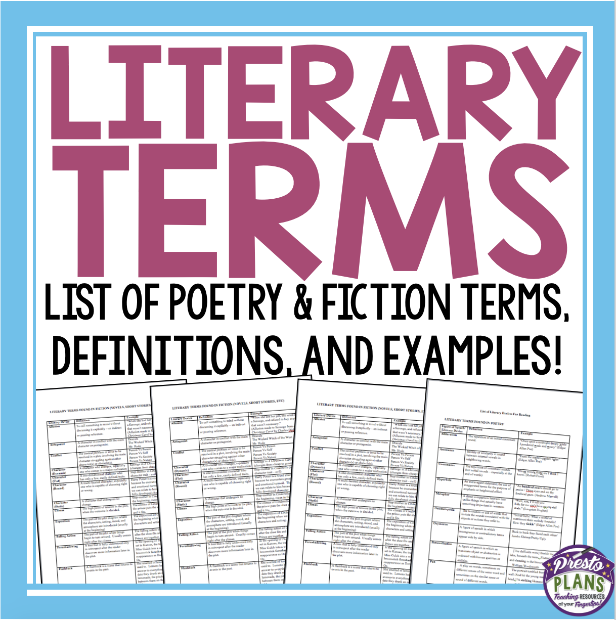 Term list. Terms examples. List of Literature. Literary terms in the Bean Eaters essay Sample essay. Tone in Poetry and Fiction.