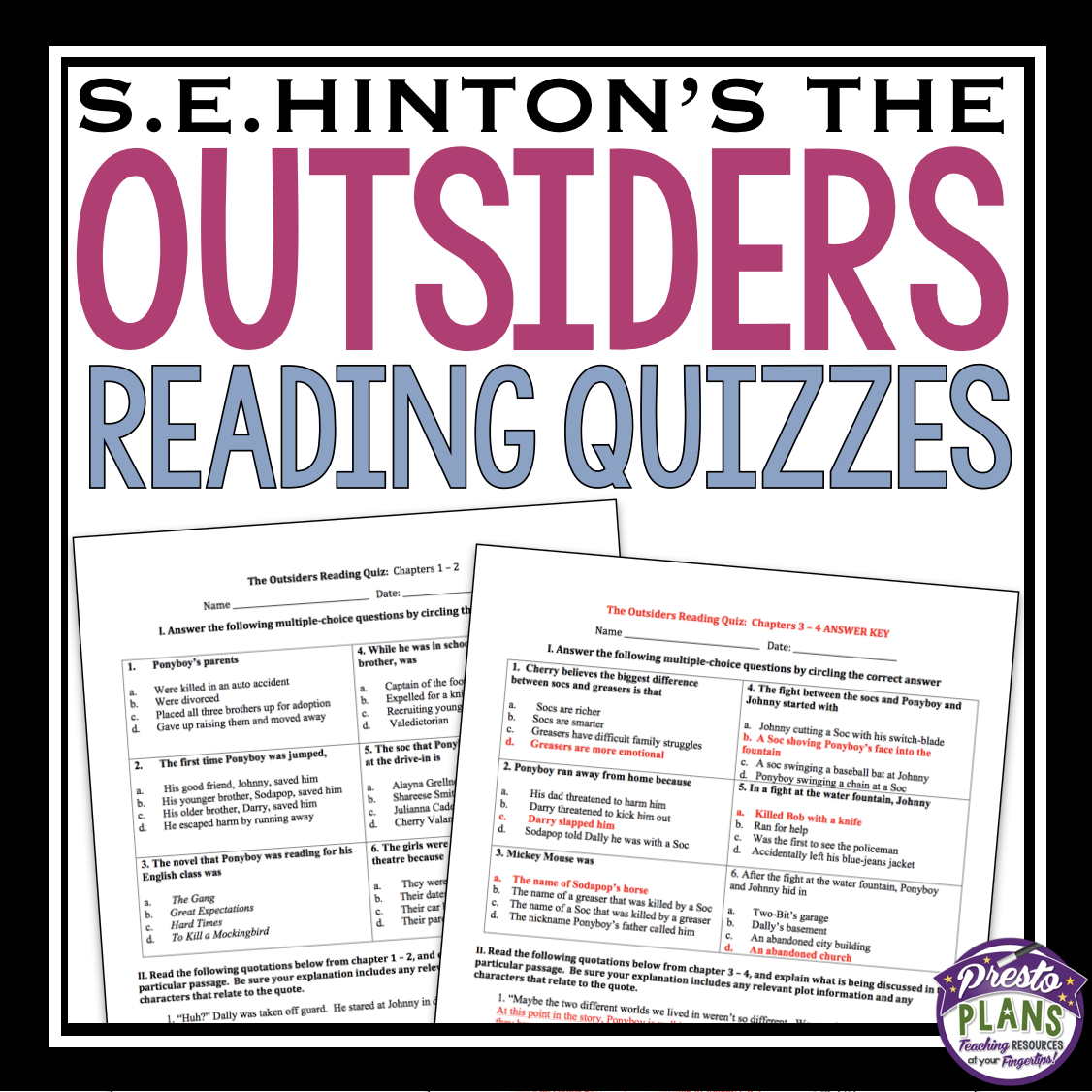 outsiders quizzes