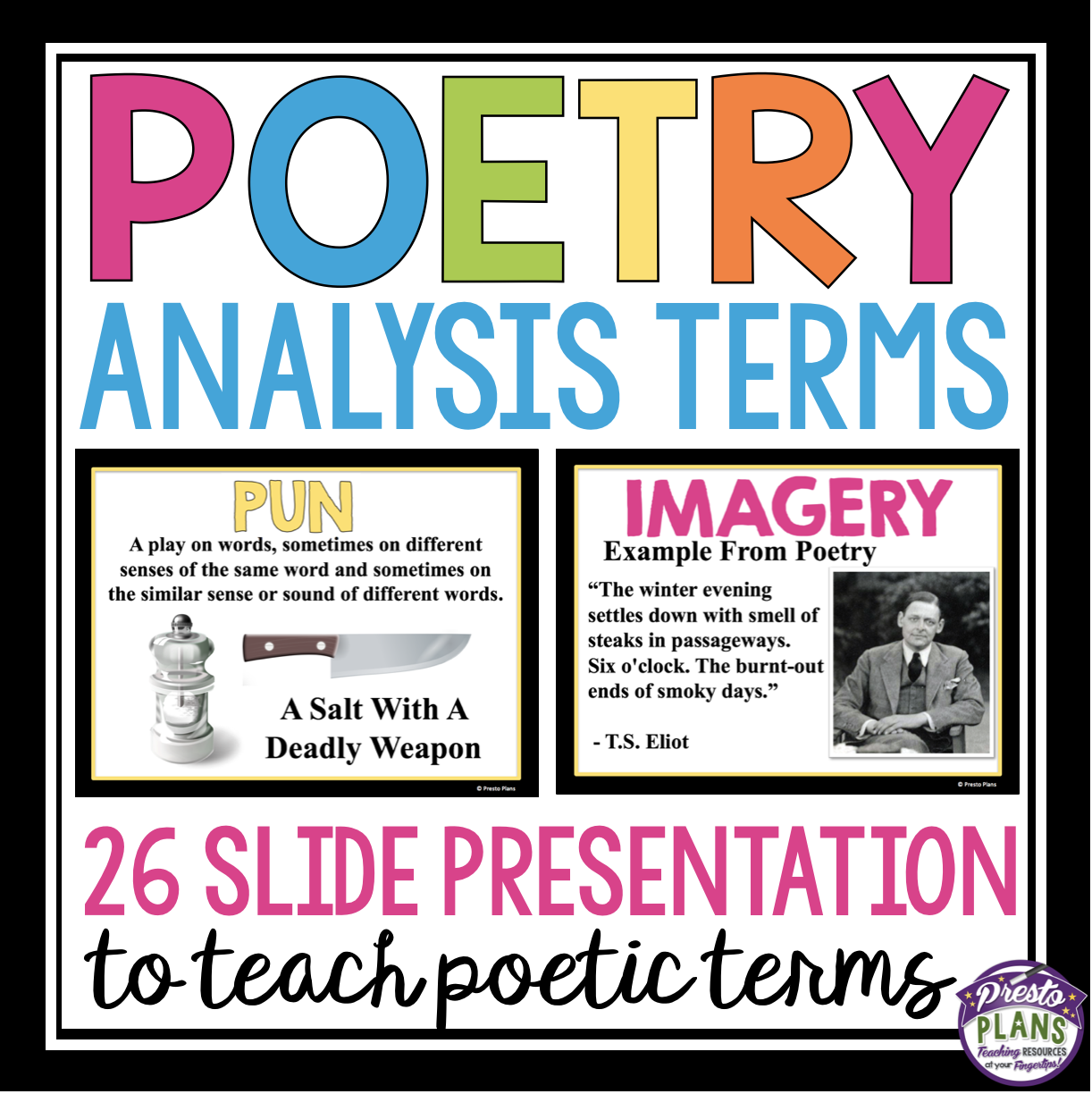 POETRY TERMS FIGURATIVE LANGUAGE PRESENTATION Prestoplanners