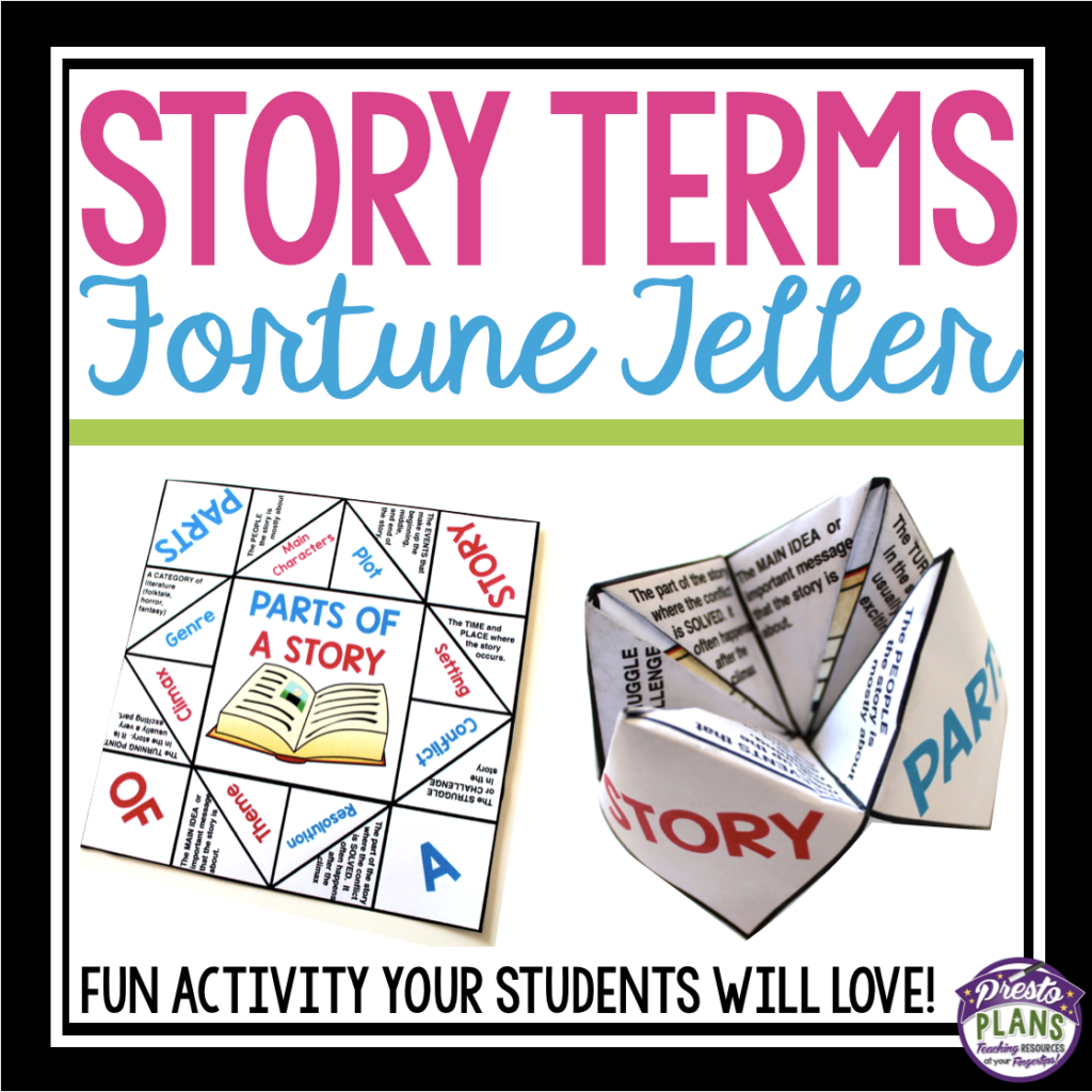 STORY ELEMENTS PAPER FORTUNE TELLER