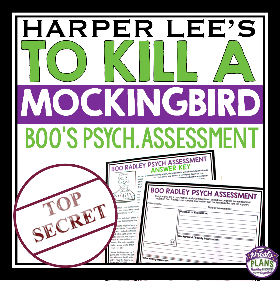 TO KILL A MOCKINGBIRD ASSIGNMENT BOO RADLEY