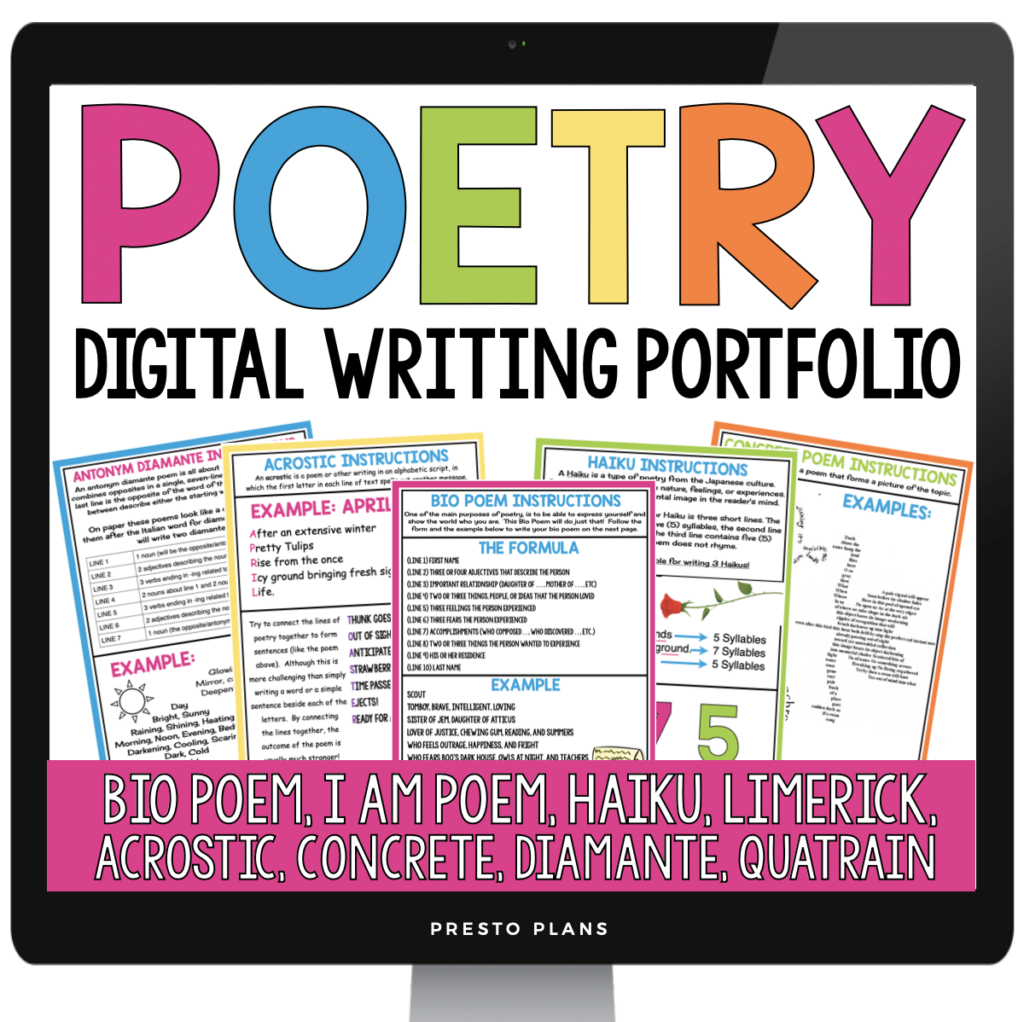 DIGITAL POETRY WRITING PORTFOLIO - prestoplanners.com