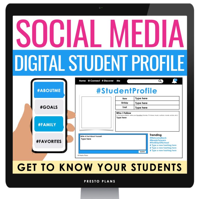 Student Profile Question Back to School Student Profile - Digital First Day Questions - Social ...