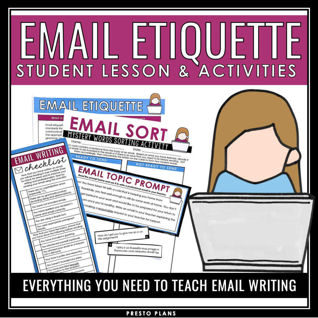 Email Etiquette How to Write an Email Lesson, Activities, and Assignments