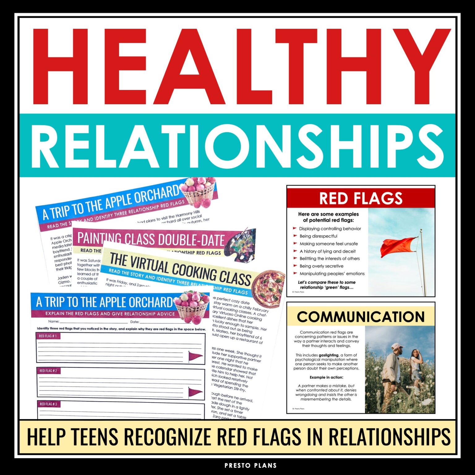 Valentine's Day Healthy Relationships SEL Lesson & Red Flags Reading ...